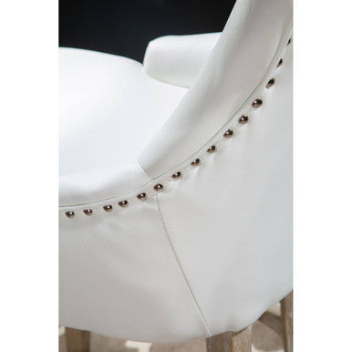 Orsina Kensington Townhouse Ivory Leather-Effect Studded Bar Chair