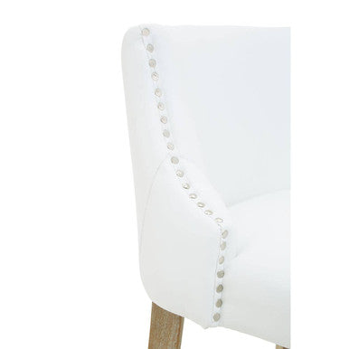 Orsina Kensington Townhouse Ivory Leather-Effect Studded Bar Chair