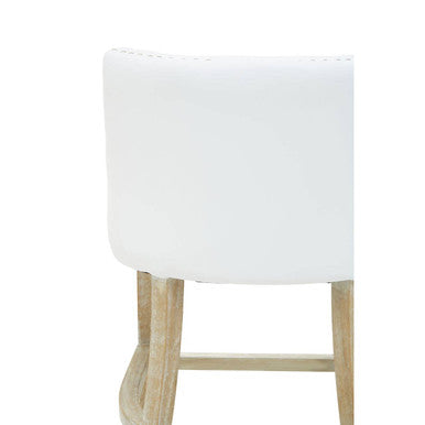 Orsina Kensington Townhouse Ivory Leather-Effect Studded Bar Chair