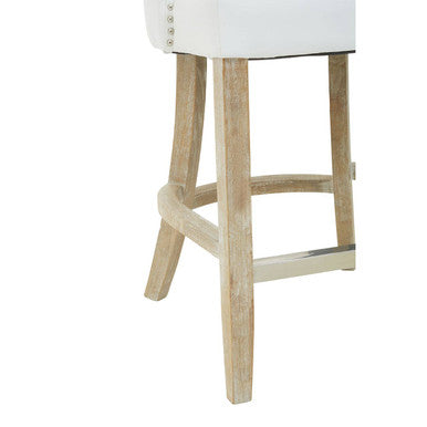 Orsina Kensington Townhouse Ivory Leather-Effect Studded Bar Chair
