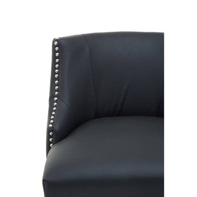 Orsina Kensington Townhouse Black Hevea Bar Chair | Leather-Effect Seat