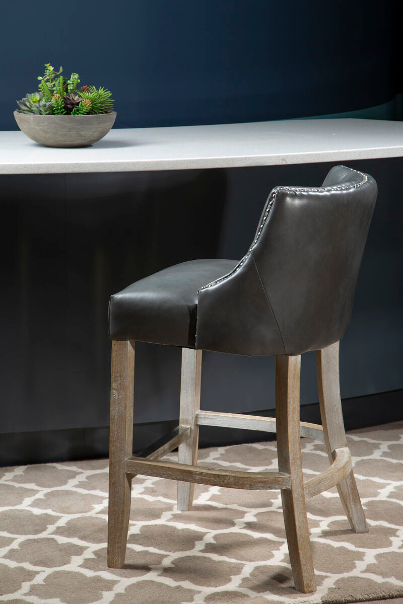 Orsina Kensington Townhouse Grey Hevea Wood Bar Chair | Counter Stool