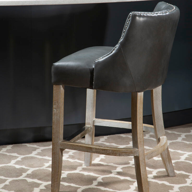 Orsina Kensington Townhouse Grey Hevea Wood Bar Chair | Counter Stool