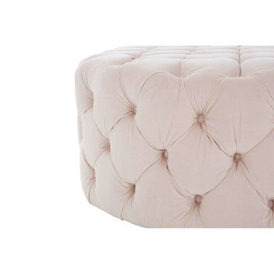 Orsina Suri Blossom Pink Tufted Fabric Footstool – Larch Wood Ottoman