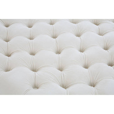 Orsina Samara Sand Velvet Footstool | Modern Ottoman with Acrylic Legs