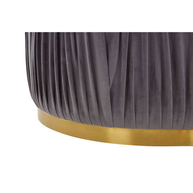 Orsina Shea Grey Velvet Footstool – Sculptural Tiered Ottoman