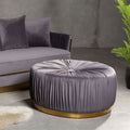 Orsina Shea Grey Velvet Footstool – Sculptural Tiered Ottoman