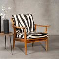 Orsina Kendari Zebra Leather Accent Chair – Teak Wood Armchair