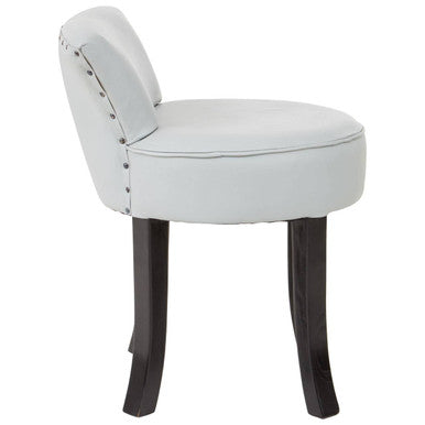 Orsina Kendari Grey Leather Accent Chair | Rounded Teak Wood Seat