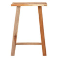 Orsina Kendari Teak Wood Stool – Rustic Solid Timber Side Table, Brown
