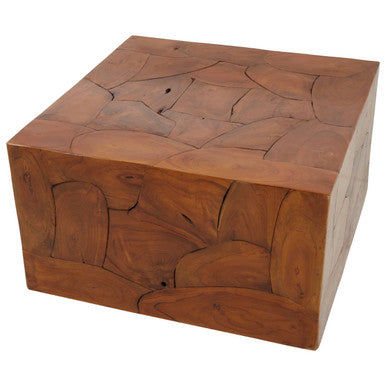 Orsina Surak Teak Wood Cuboid Coffee Table – Solid Brown Wood