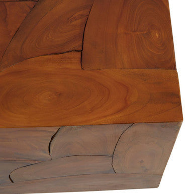 Orsina Surak Teak Wood Cuboid Coffee Table – Solid Brown Wood