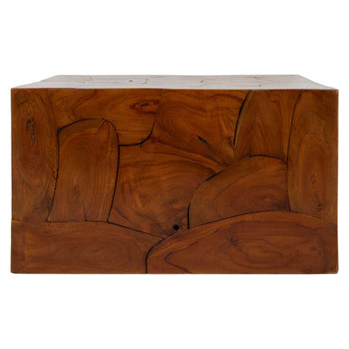 Orsina Surak Teak Wood Cuboid Coffee Table – Solid Brown Wood