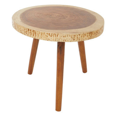 Orsina Surak Side Table – Solid Sonokeling Wood Boho Brown Grain