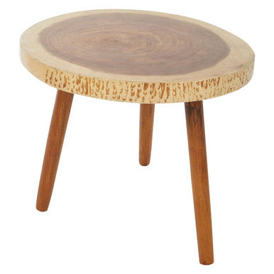 Orsina Surak Side Table – Solid Sonokeling Wood Boho Brown Grain