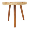 Orsina Surak Side Table – Solid Sonokeling Wood Boho Brown Grain