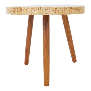 Orsina Surak Side Table – Solid Sonokeling Wood Boho Brown Grain