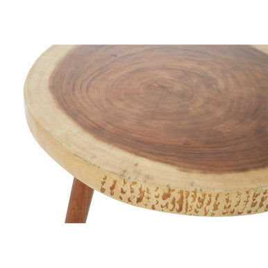 Orsina Surak Side Table – Solid Sonokeling Wood Boho Brown Grain