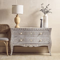 Orsina Mother of Pearl Inlay 2-Drawer Chest – Mango Wood & Grey