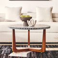 Orsina Fusion Round Mother of Pearl Floral Inlay Coffee Table