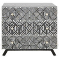 Orsina Mother of Pearl Inlay Chest of 3 Drawers – Black Mango Wood