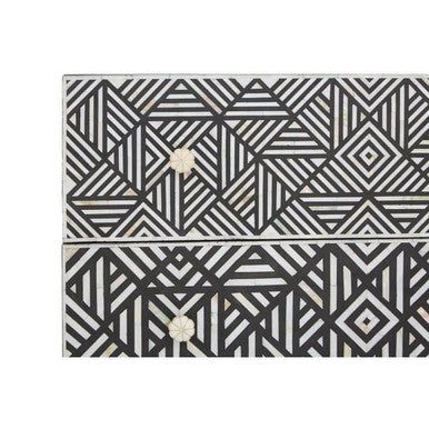 Orsina Mother of Pearl Inlay Chest of 3 Drawers – Black Mango Wood