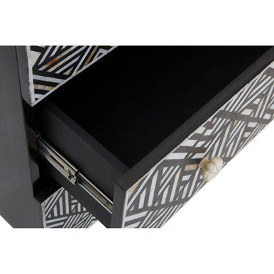Orsina Mother of Pearl Inlay Chest of 3 Drawers – Black Mango Wood