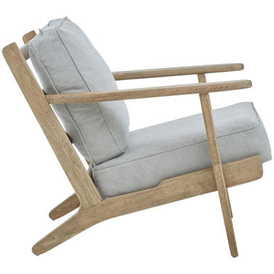Orsina Harry Grey Linen Armchair | American Oak Frame Accent Chair