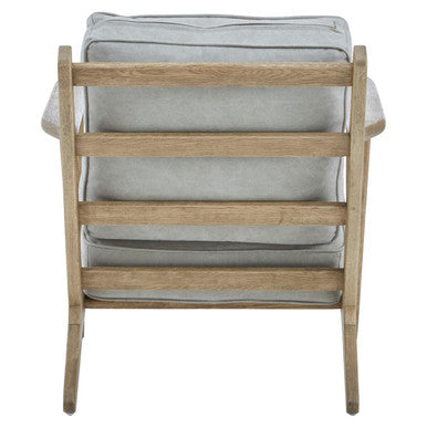 Orsina Harry Grey Linen Armchair | American Oak Frame Accent Chair
