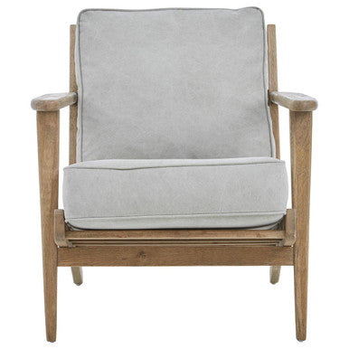 Orsina Harry Grey Linen Armchair | American Oak Frame Accent Chair