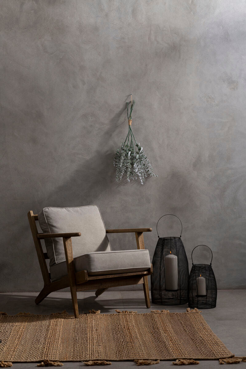Orsina Harry Grey Linen Armchair | American Oak Frame Accent Chair
