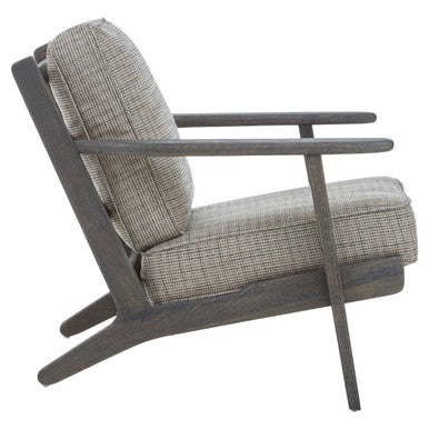 Orsina Hector Tweed Armchair – Black Oak Wood Frame Lounge Chair