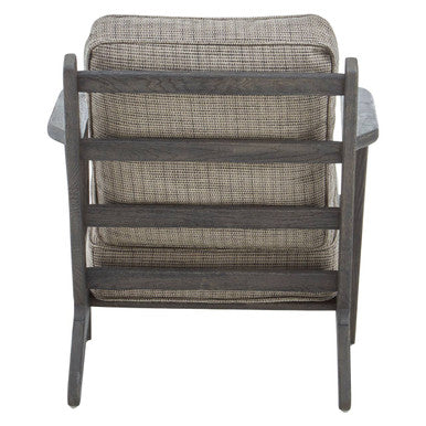 Orsina Hector Tweed Armchair – Black Oak Wood Frame Lounge Chair