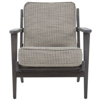 Orsina Hector Tweed Armchair – Black Oak Wood Frame Lounge Chair