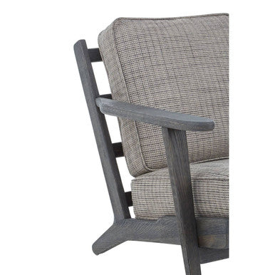 Orsina Hector Tweed Armchair – Black Oak Wood Frame Lounge Chair