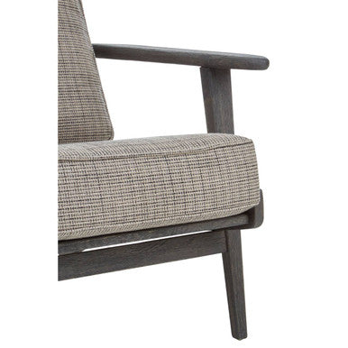 Orsina Hector Tweed Armchair – Black Oak Wood Frame Lounge Chair