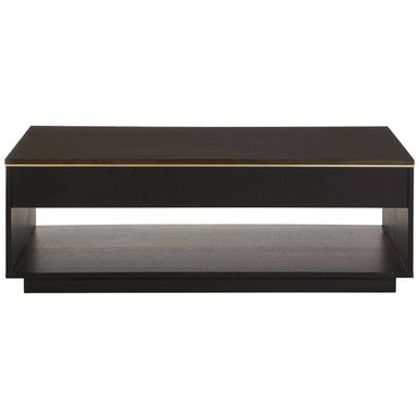 Orsina Diamond Black Oak Veneer Coffee Table with Gold Trim