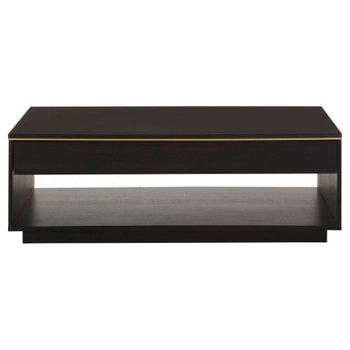 Orsina Diamond Black Oak Veneer Coffee Table with Gold Trim