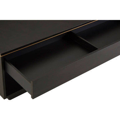 Orsina Diamond Black Oak Veneer Coffee Table with Gold Trim