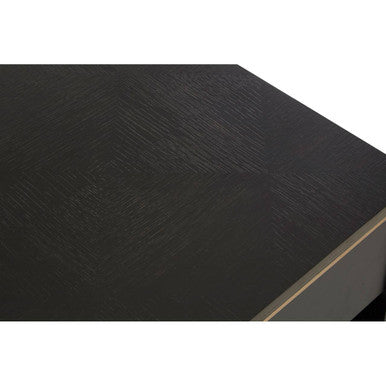 Orsina Diamond Black Oak Veneer Coffee Table with Gold Trim