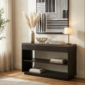 Orsina Diamond Oak Veneer Console Table – Brown Wood Hallway Storage