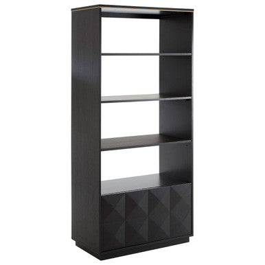 Orsina Diamond Oak Veneer Shelf Unit – 4-Shelf Modern Wood Bookcase