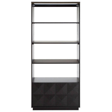 Orsina Diamond Oak Veneer Shelf Unit – 4-Shelf Modern Wood Bookcase