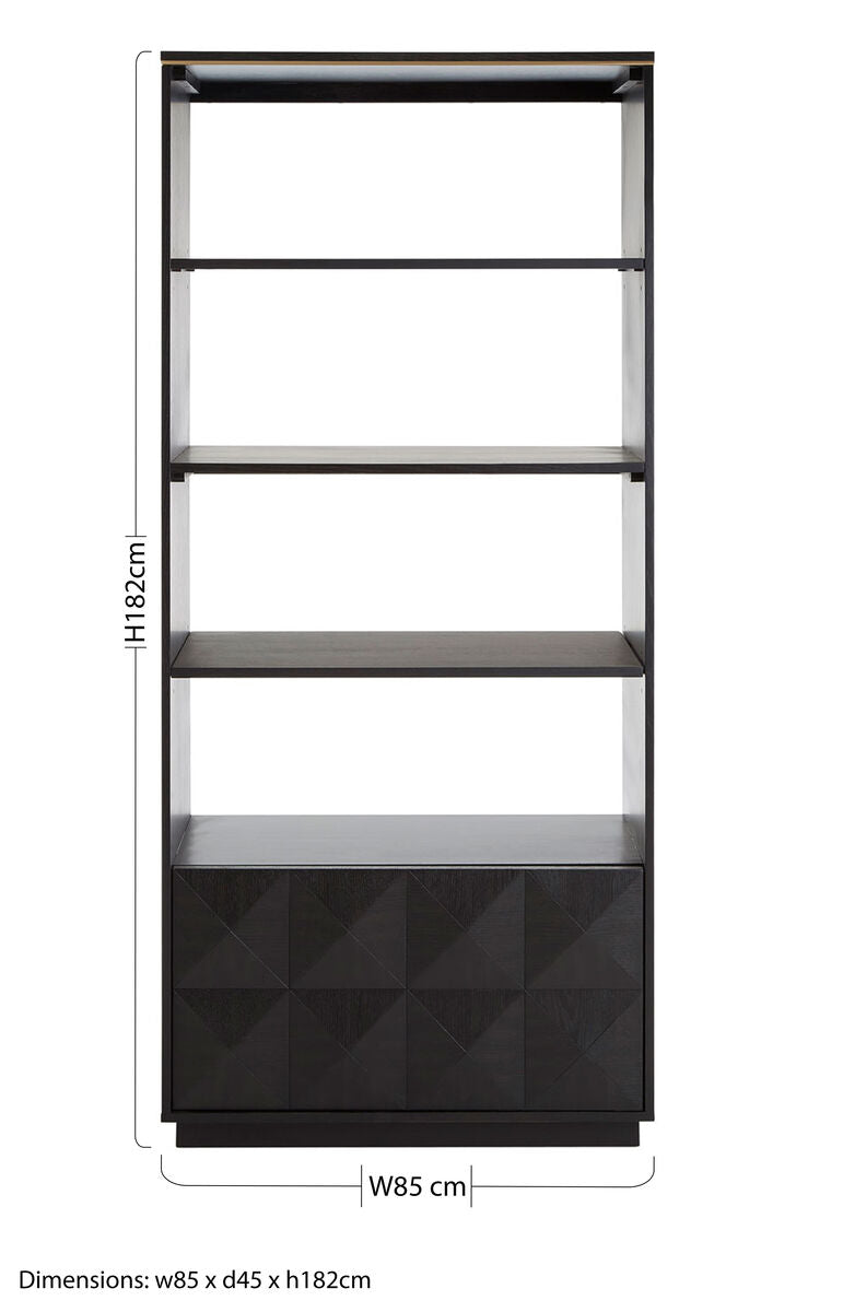 Orsina Diamond Oak Veneer Shelf Unit – 4-Shelf Modern Wood Bookcase