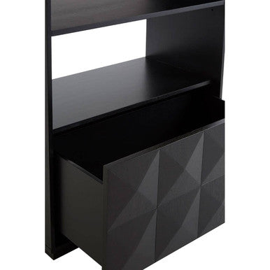 Orsina Diamond Oak Veneer Shelf Unit – 4-Shelf Modern Wood Bookcase