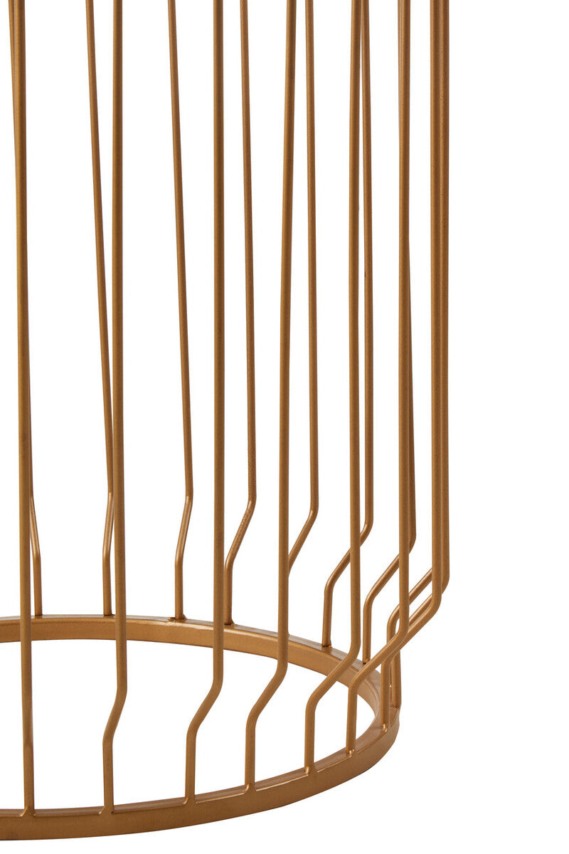 Orsina Shalimar Round Marble Side Table – Gold Wireframe Base