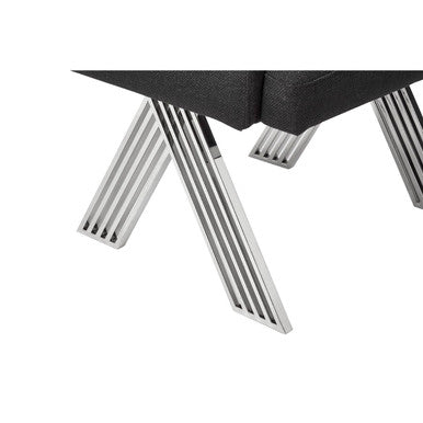 Orsina Piermount Black Dining Chair | Upholstered with Silver Legs