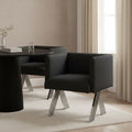 Orsina Piermount Black Dining Chair | Upholstered with Silver Legs