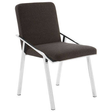 Orsina Piermount Black Dining Chair | Upholstered Stainless Steel Armchair