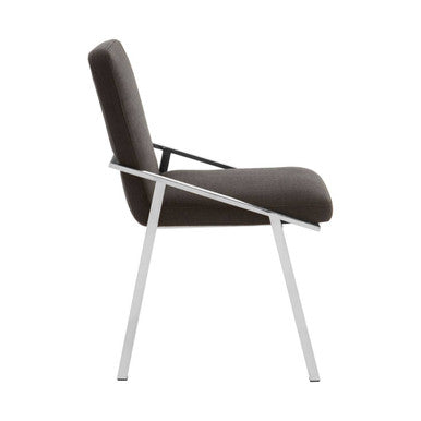 Orsina Piermount Black Dining Chair | Upholstered Stainless Steel Armchair